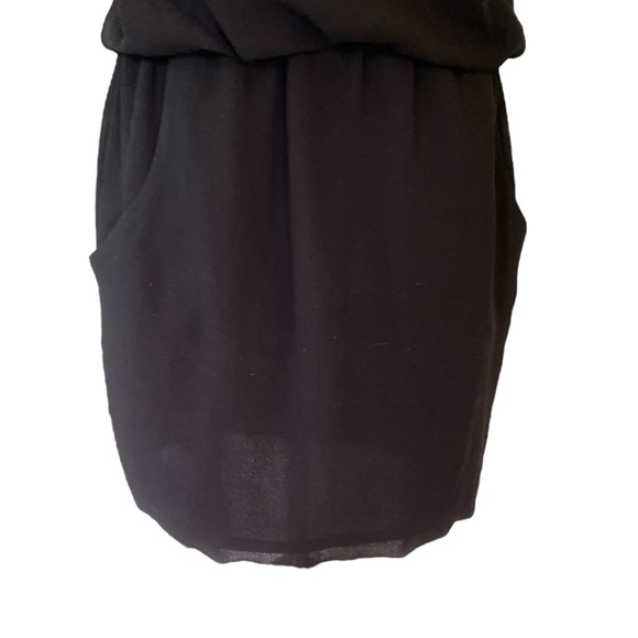 Theory Jaylyn Black Draped Neck Sleeveless Drop Waist Tunic Slip Dress - 4 - Picture 7 of 15